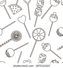 Candy seamless pattern. Lollipops background. Sweets. Candies. 