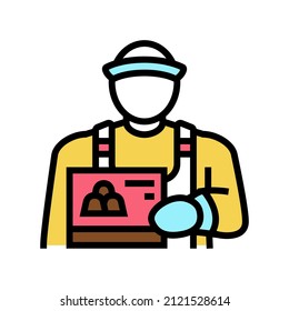 candy seller color icon vector. candy seller sign. isolated symbol illustration