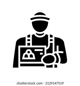 candy seller glyph icon vector. candy seller sign. isolated contour symbol black illustration