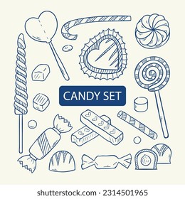 Candy set. Hand drawn vector illustration