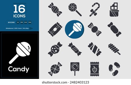 Candy Set of high-quality icons that are suitable for any project. And change your next projects with minimalist icon design, perfect for websites, mobile apps, books, social media, infographics.