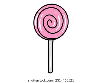 Candy shape Lollipop Icon Illustration