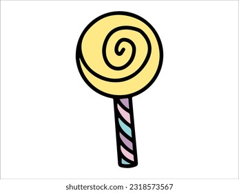 Candy shape Lollipop Icon Illustration