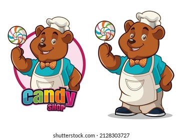 Candy shop cartoon character mascot design