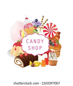Candy shop design. vector illustration