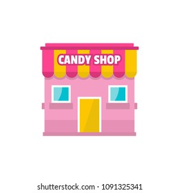 Candy shop icon. Flat illustration of candy shop vector icon for web.