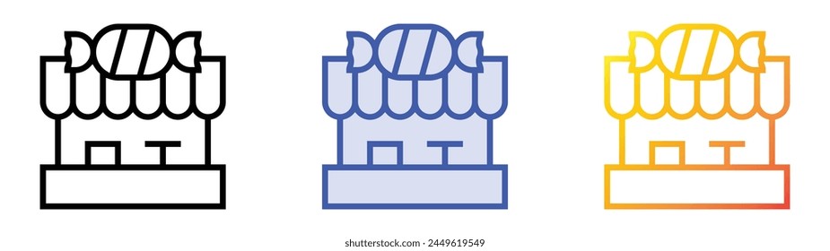 candy shop icon. Linear, Blue Fill and Gradient Style Design Isolated On White Background