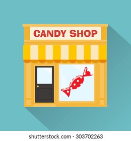 Candy shop icon, vector illustration