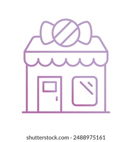 candy shop icon with white background vector stock illustration