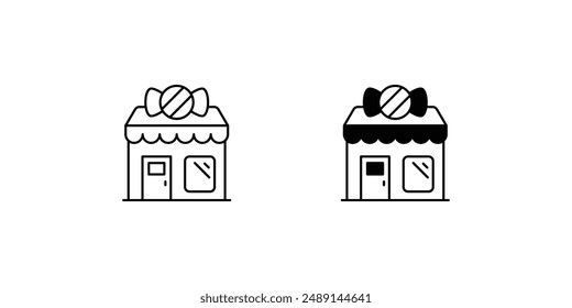 candy shop icon with white background vector stock illustration