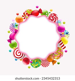 Candy Shop Label With Sweet Candies
With Gradient Mesh, Vector Illustration
