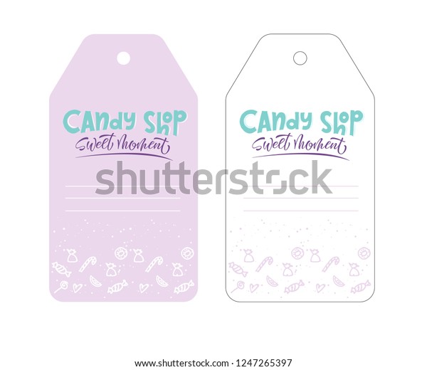 Candy Shop Lettering Logo Label Emblem Stock Vector (Royalty Free ...