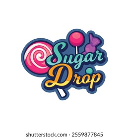 Candy shop logo design. Candy logo. Chocolate logo. Kids chocolate. Cadbury premium vector Stoc.