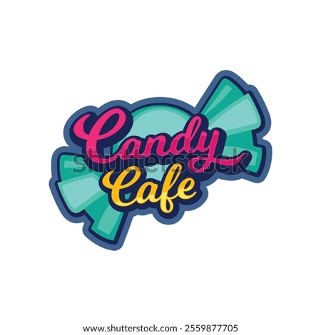 Candy shop logo design. Candy logo. Chocolate logo. Kids chocolate. Cadbury premium vector Stoc.