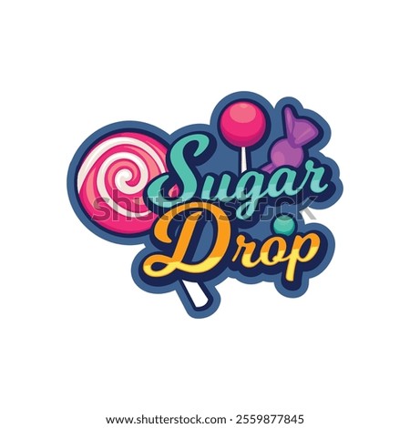 Candy shop logo design. Candy logo. Chocolate logo. Kids chocolate. Cadbury premium vector Stoc.