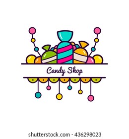 Candy Shop Logo. Vector Illustration.