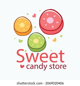 Candy shop logos collection sweet