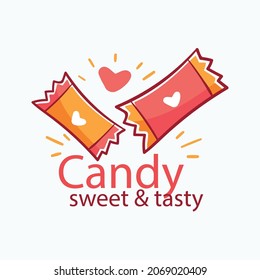 Candy shop logos collection sweet