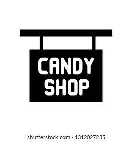 Candy shop sign vector illustration, Isolated solid design icon