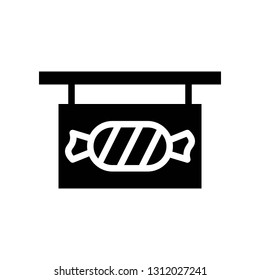 Candy shop sign vector illustration, Isolated solid design icon