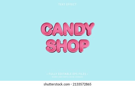 Candy shop style editable text effect	