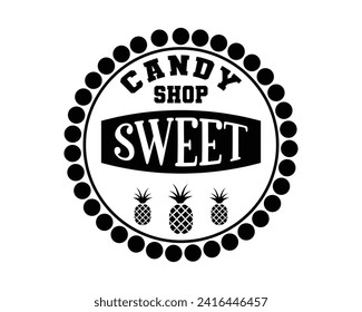candy shop sweet typography design