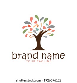 Candy shop tree logo . Icon design vector illustration.