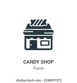Candy shop vector icon on white background. Flat vector candy shop icon symbol sign from modern food collection for mobile concept and web apps design.