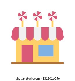 Candy shop vector illustration, Isolated flat design icon