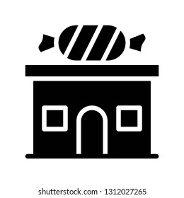 Candy shop vector illustration, Isolated solid design icon