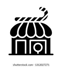 Candy shop vector illustration, Isolated solid design icon