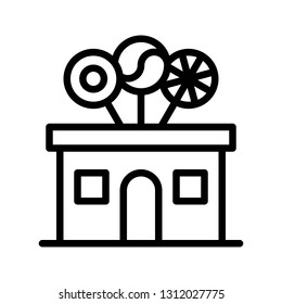 Candy shop vector illustration, Isolated line design icon