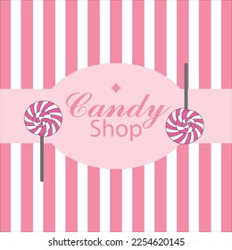ilustración vectorial de tienda de dulces, caramelos