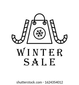 Candy shopping basket icon. Simple line, outline vector elements of winter sale icons for ui and ux, website or mobile application