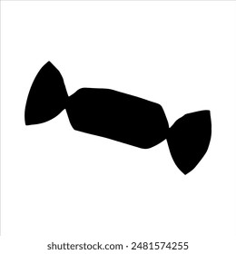 Candy silhouette isolated on white background. Candy icon vector illustration design.