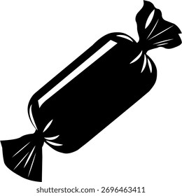 Silhueta de doces. Ilustração de vetor de sobremesa doce. Ícone De Toffee Empacotado
