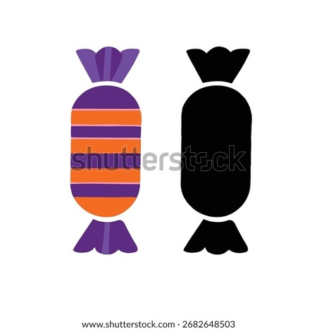 Candy Silhouettes, Wrapped Candy Icon and Silhouette