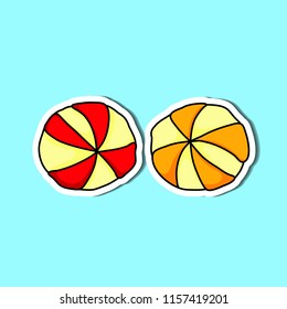 Candy of simple color illustrations
