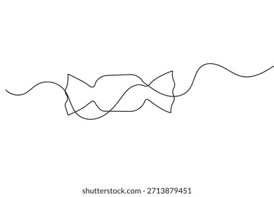 Ilustración vectorial de contorno aislado minimalista del arte de la sola línea del caramelo para el diseño moderno