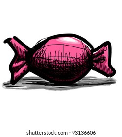 Candy sketch illustration in doodle style