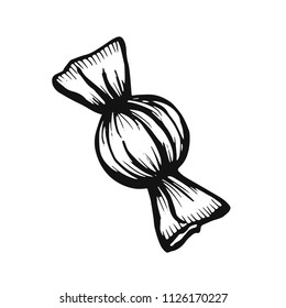 candy sketch vector isolated silhouette.