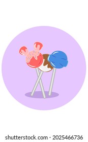 Dibujo manual de ilustraciones vectoriales de Candy Skewer 