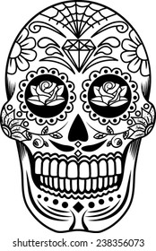 Candy Skull Black And White