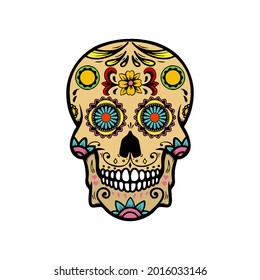 Candy Skull With Floral Patterns