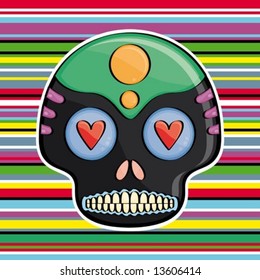 candy skull on a colored background Mexican style