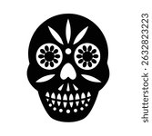 Candy skull silhouette vector art