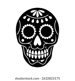 Candy skull silhouette vector art
