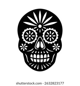 Candy skull silhouette vector art