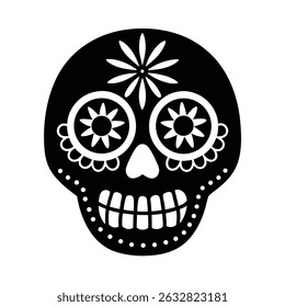 Candy skull silhouette vector art