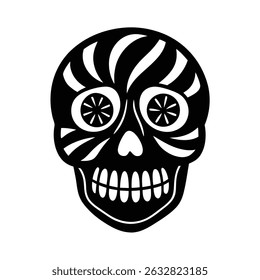 Candy skull silhouette vector art